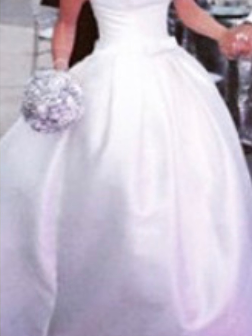 Classic White Strapless Ball Gown Wedding Dress